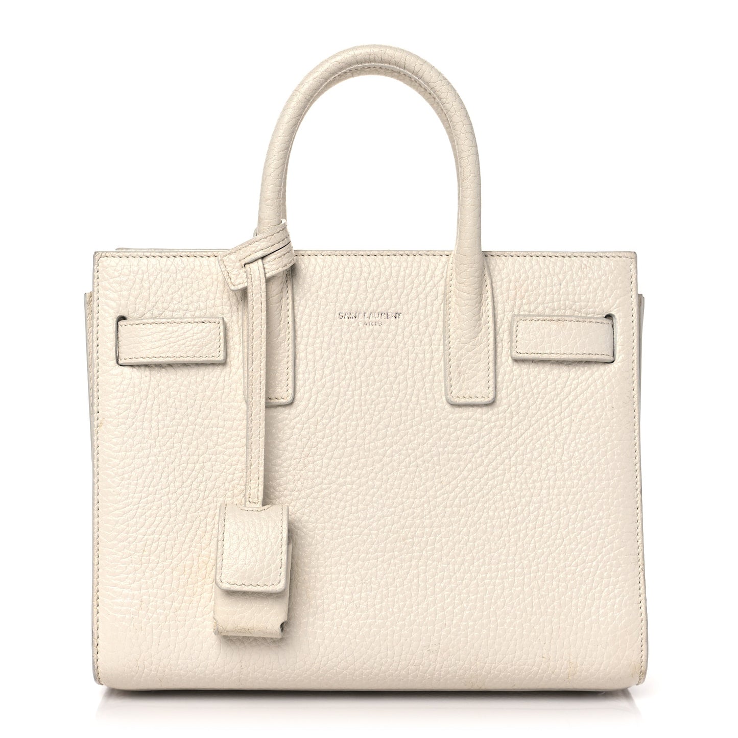 Grained Calfskin Nano Sac de Jour Dove White