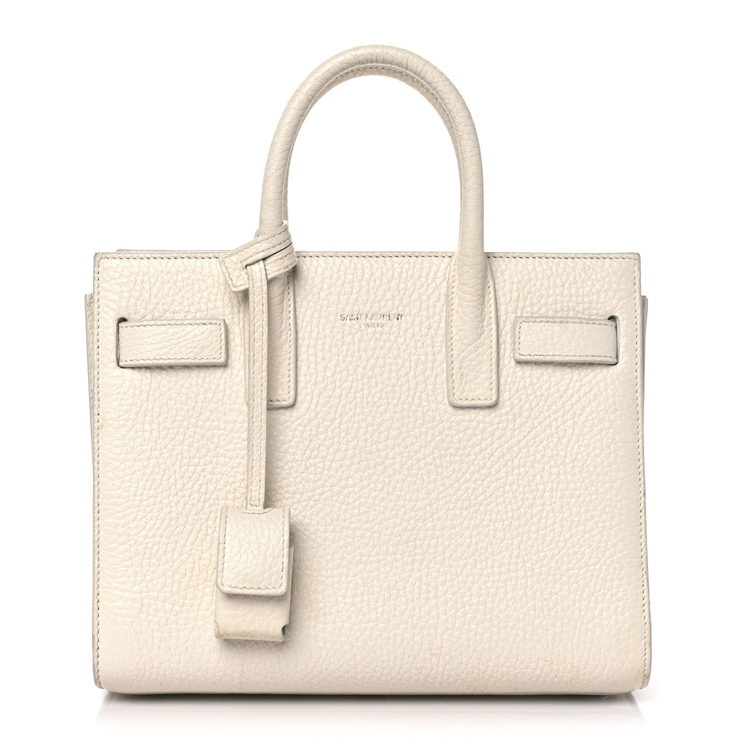 Saint Laurent Grained Calfskin Nano Sac de Jour Dove White 1 of 14