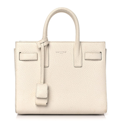Saint Laurent Grained Calfskin Nano Sac de Jour Dove White 1 of 14