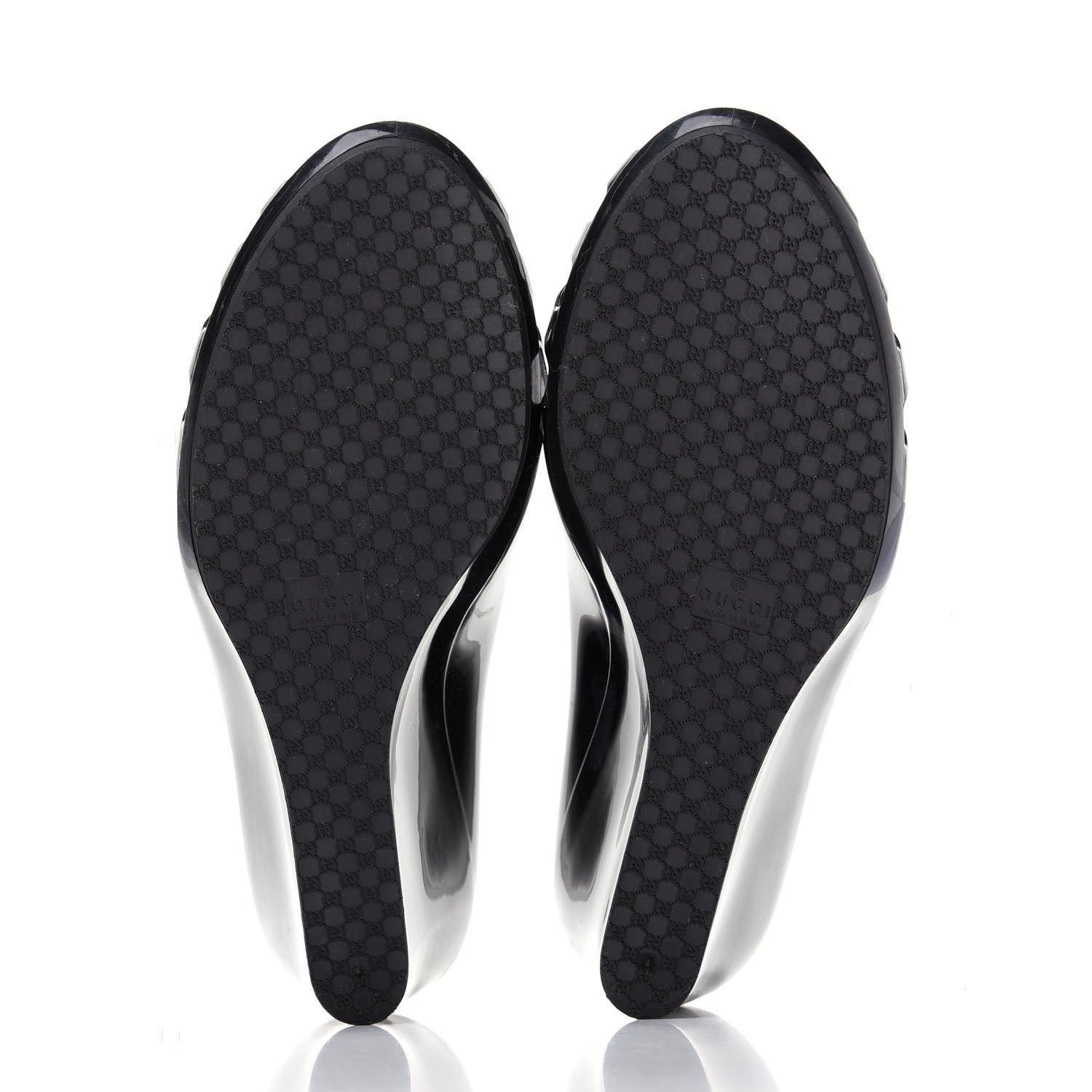 Gucci Rubber Jelly Marola Wedges 39 Black 6 of 10