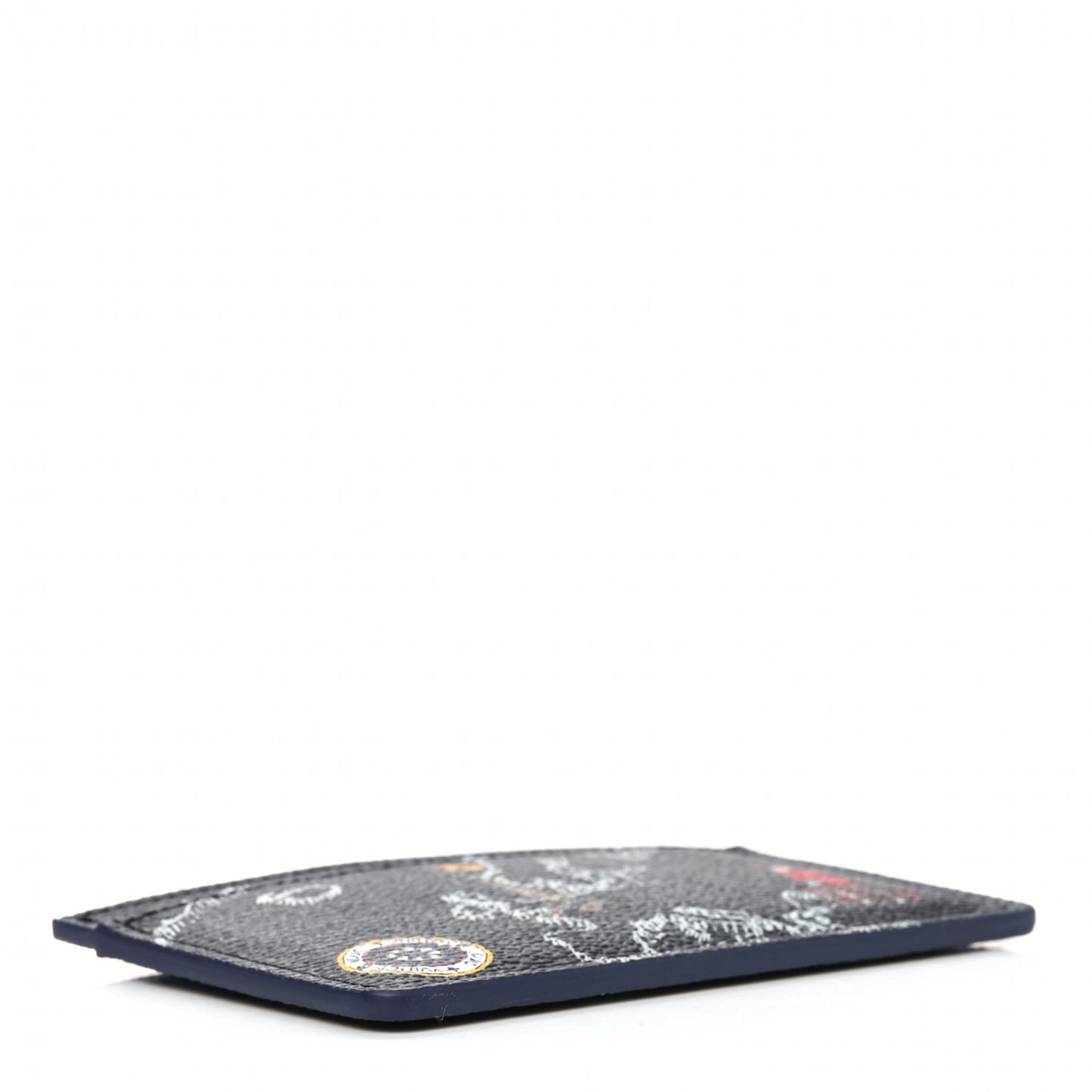 Damier Graphite World Map Porte Cartes Simple