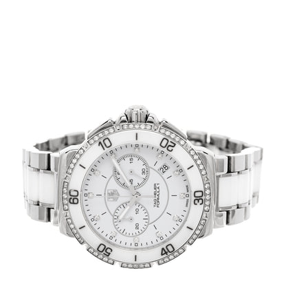 Tag Heuer Stainless Steel Ceramic Diamond Bezel 41mm Formula 1 Lady Quartz Watch White CAH1213 2 of 4