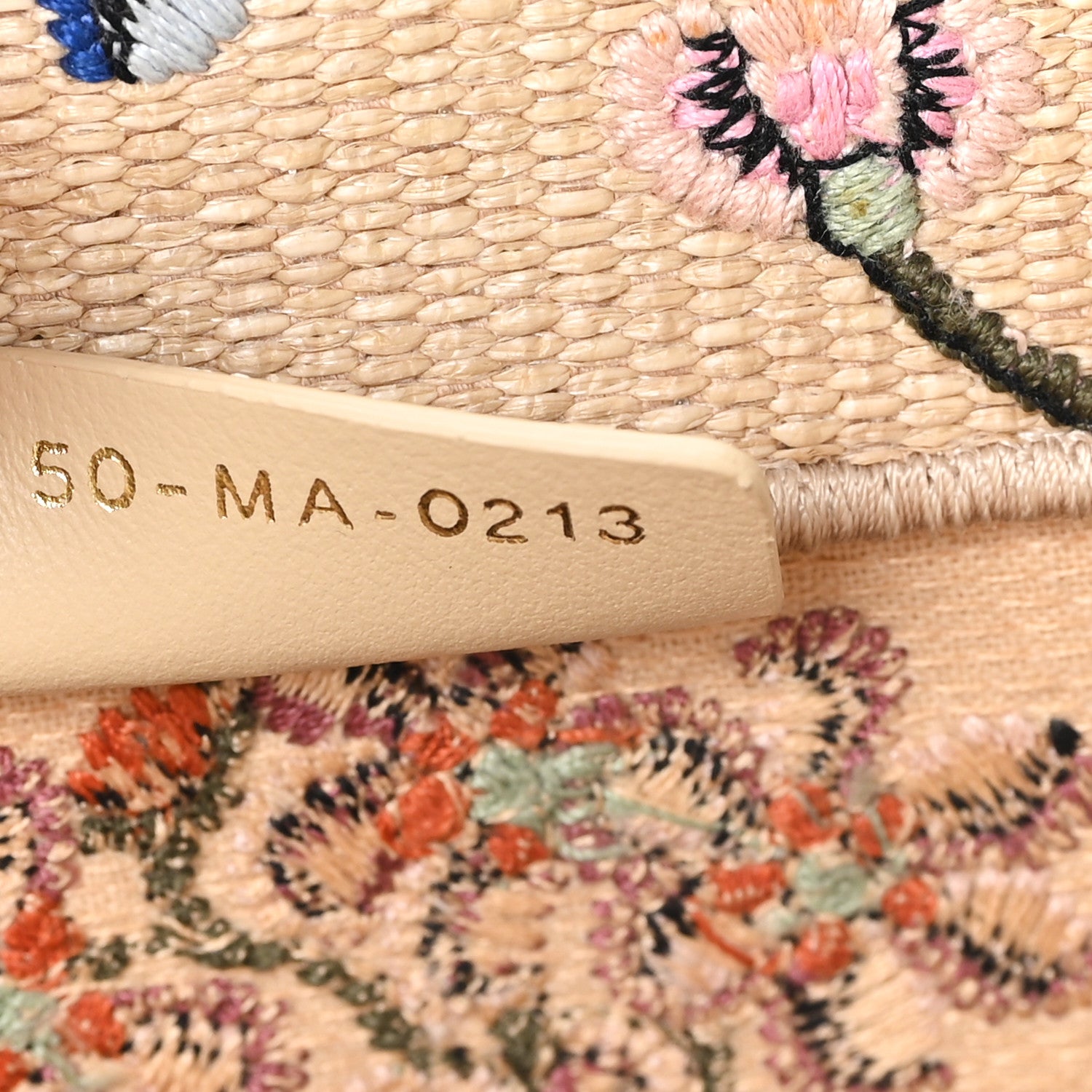 Christian Dior Raffia Embroidered Petites Fleurs Medium Book Tote Natural 7 of 12