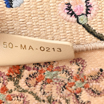 Christian Dior Raffia Embroidered Petites Fleurs Medium Book Tote Natural 7 of 12