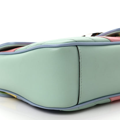 Gucci Calfskin Matelasse Diagonal Small GG Marmont Shoulder Bag Multicolor Pastel 8 of 10