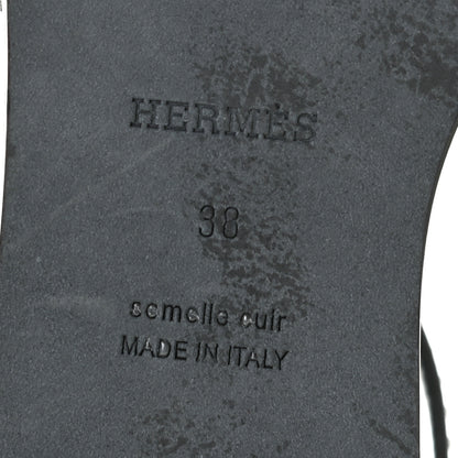 Hermes Calfskin Studded Santorini Sandals 38 Black 11 of 13