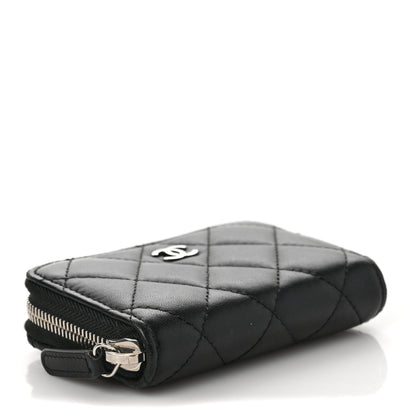 Chanel Lambskin Quilted Zip Coin Purse Black 4 of 8