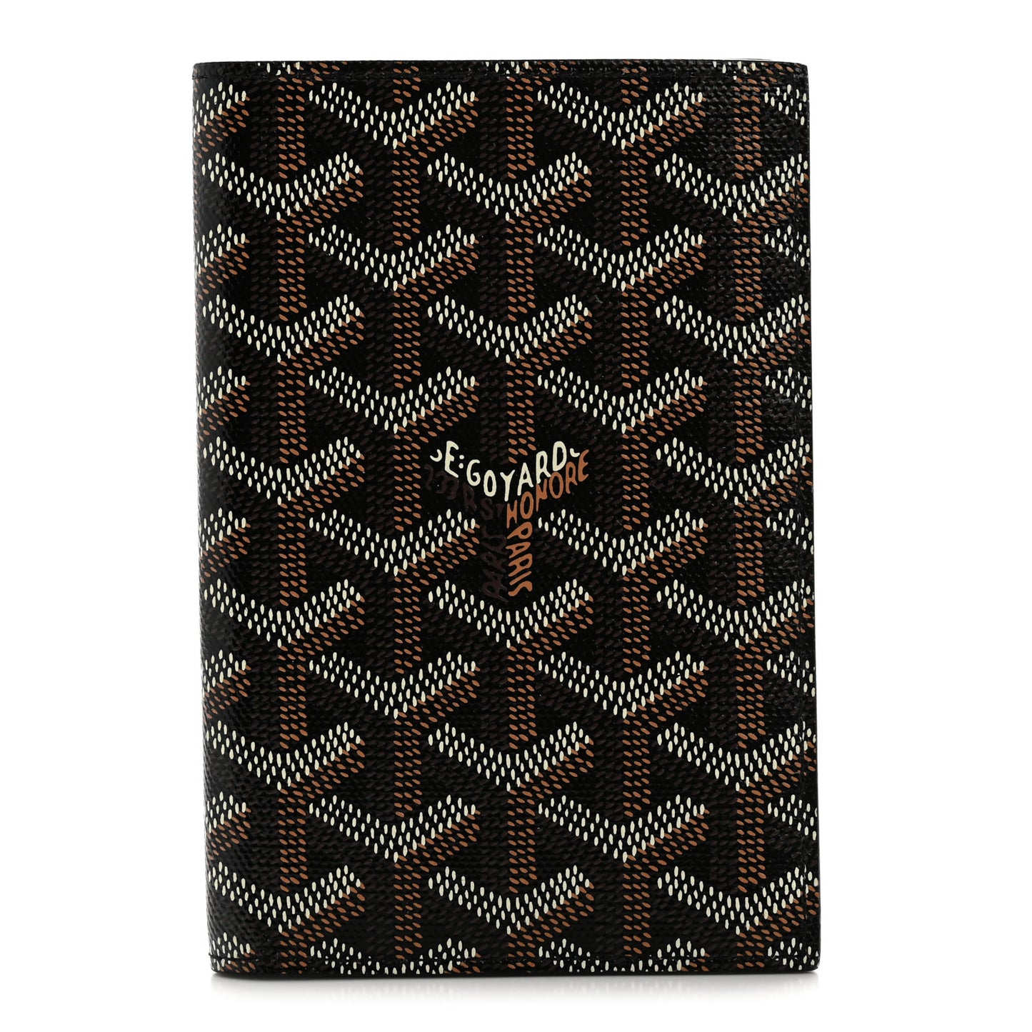 Goyardine Grenelle Passport Wallet Black Gold