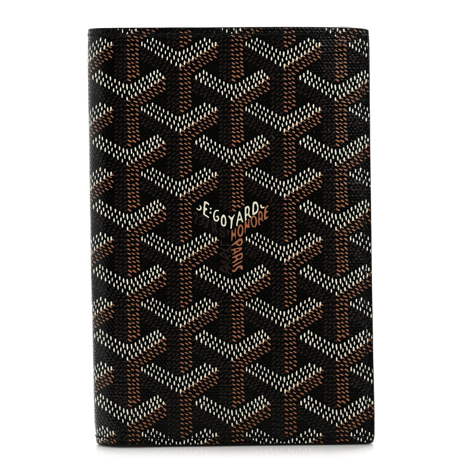 Goyard Goyardine Grenelle Passport Wallet Black Gold 1 of 8