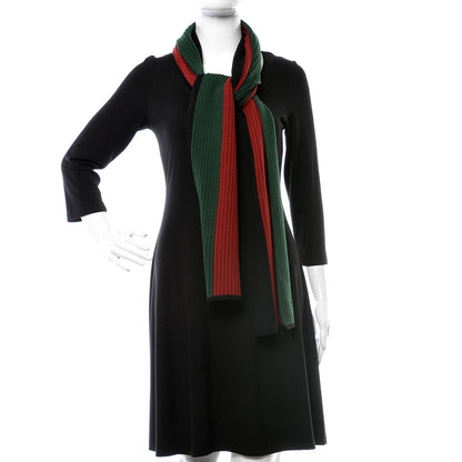 Gucci Wool Ribbed Knit Stripe Scarf 2 of 5