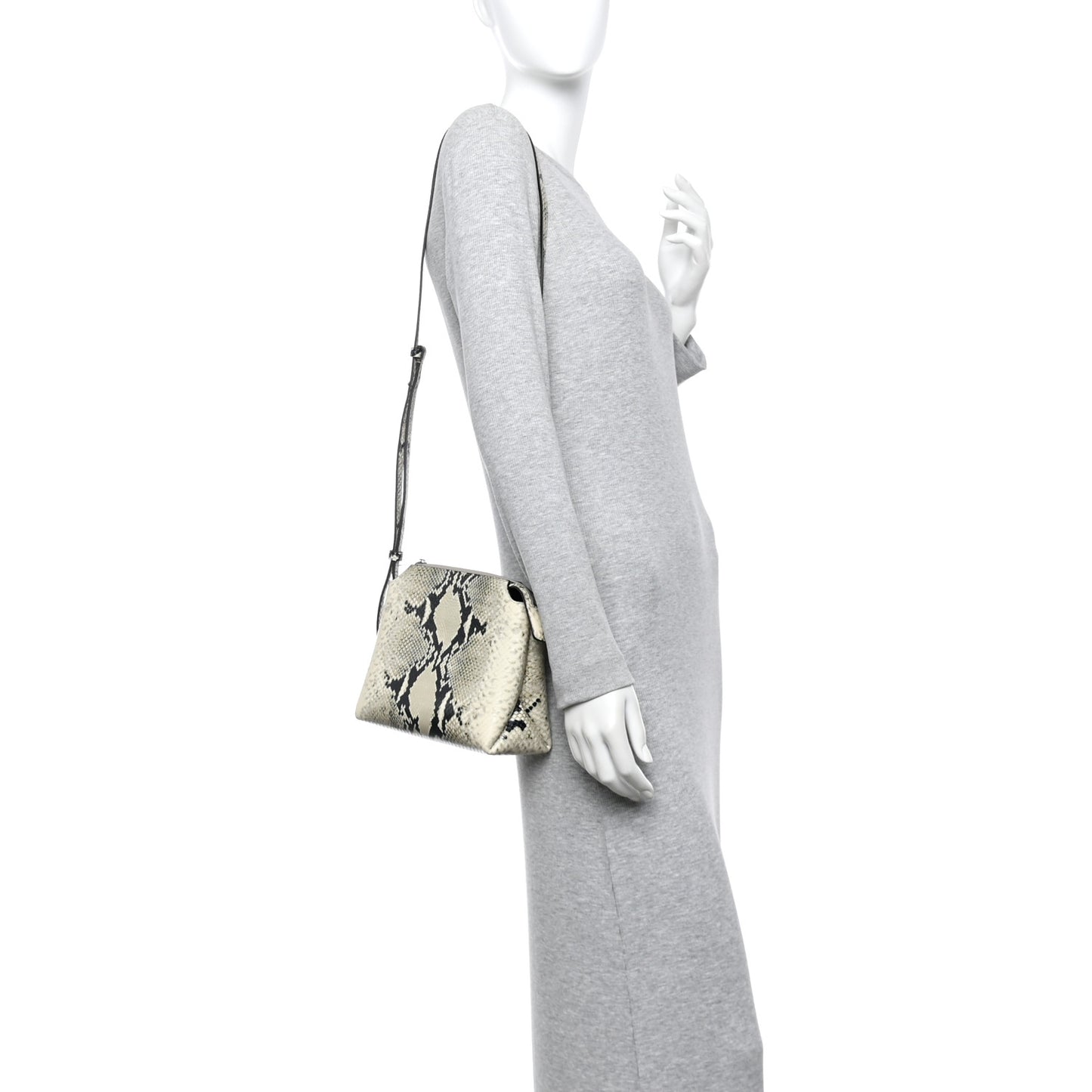Python Embossed Lina Bag Natural