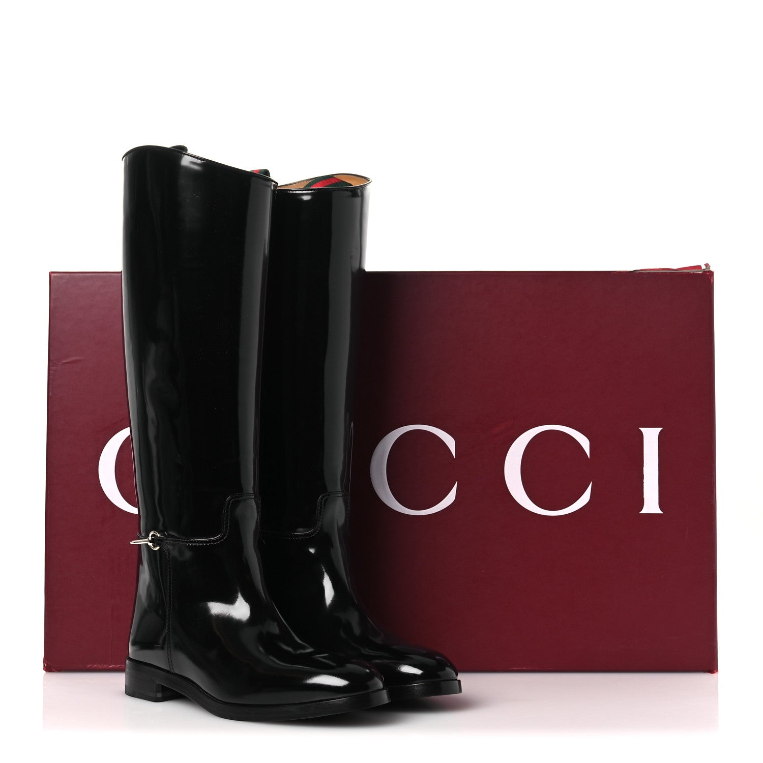 Gucci Brushed Calfskin Michelangelo Slim Horsebit Riding Boots 40 Black 11 of 11