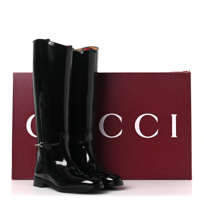 Gucci Brushed Calfskin Michelangelo Slim Horsebit Riding Boots 40 Black 11 of 11
