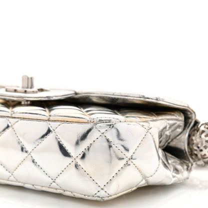 Chanel Metallic Lambskin Quilted Mini Around the World Flap Silver 10 of 20
