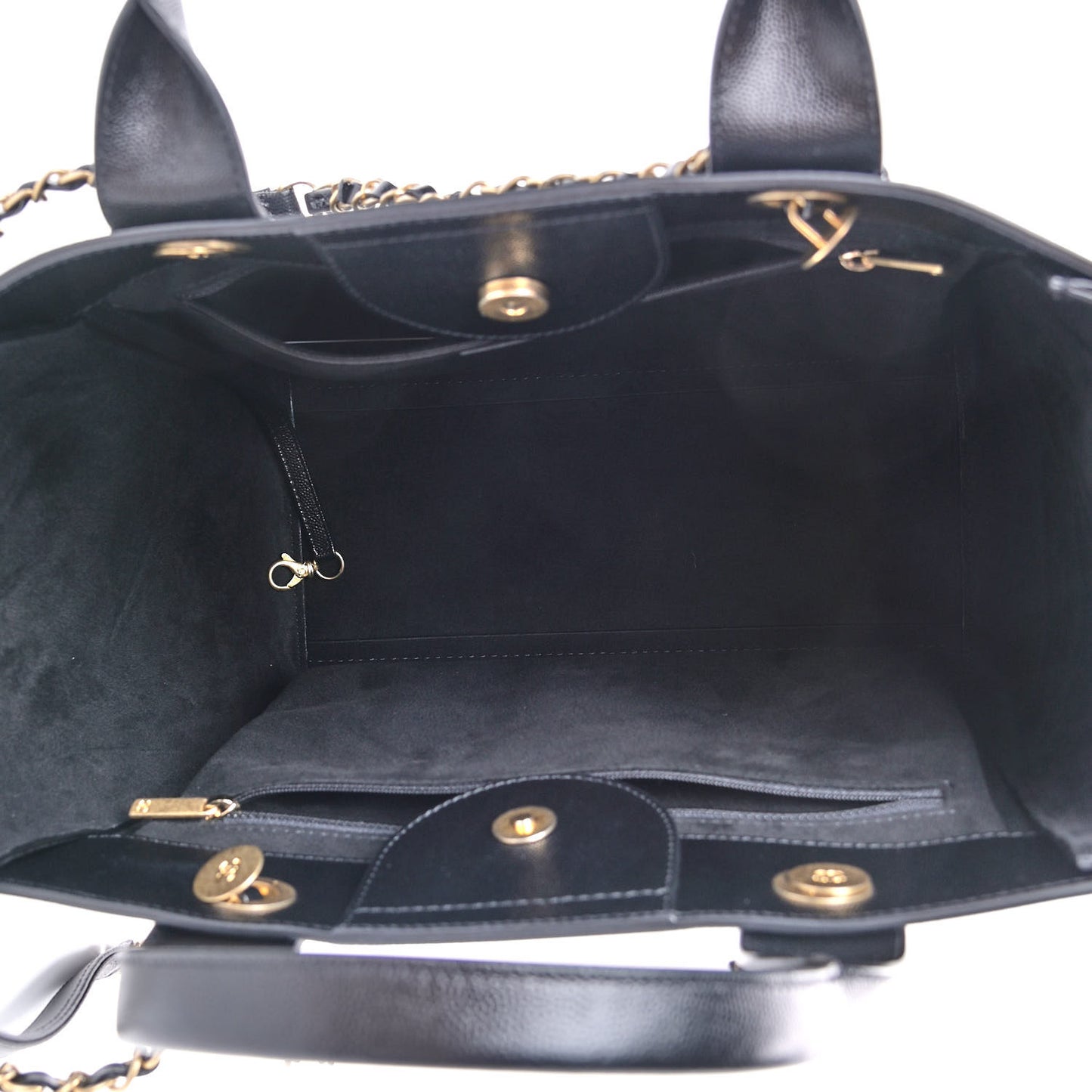 Caviar Small Studded Deauville Tote Black