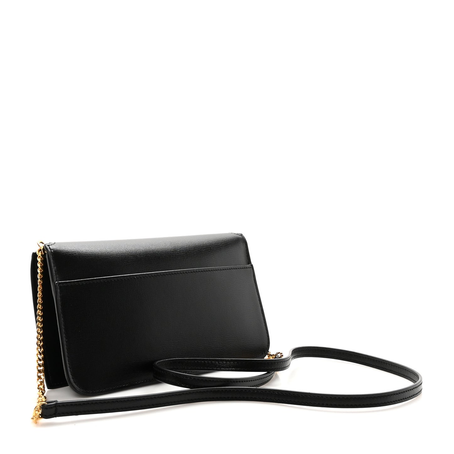 Smooth Calfskin Monogram Phone Holder Crossbody Black