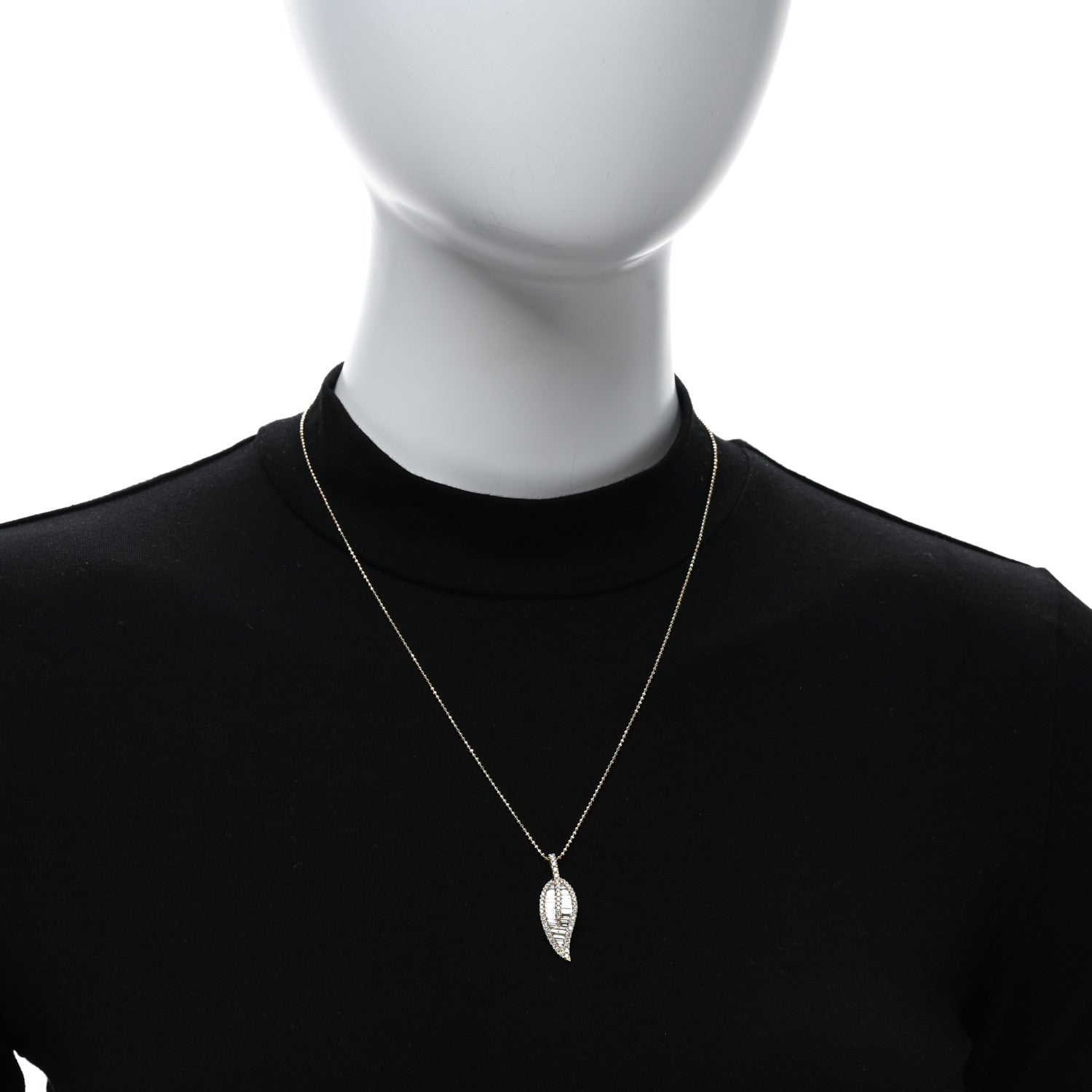Anita Ko 18K Yellow Gold Diamond Large Leaf Pendant Necklace 3 of 5