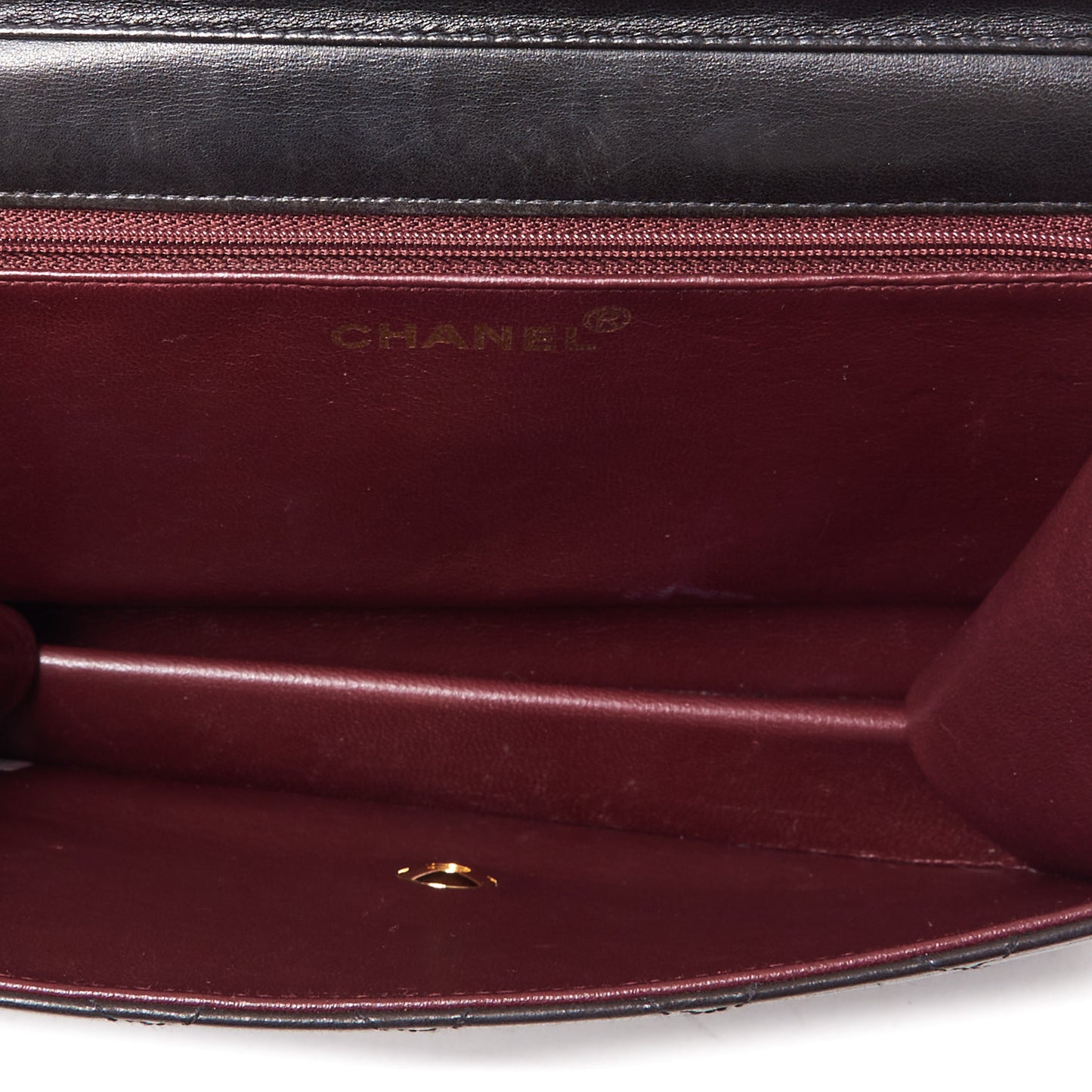 Lambskin Quilted Small Single Flap Black