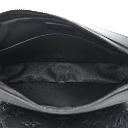 Louis Vuitton Calfskin Monogram Shadow Trio Messenger Black 6 of 11