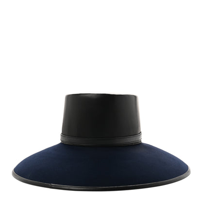 Hermes Beaver Felt Swift Glossed Lambskin Very Kelly Hat 58  Black Bleu Nuit 3 of 7