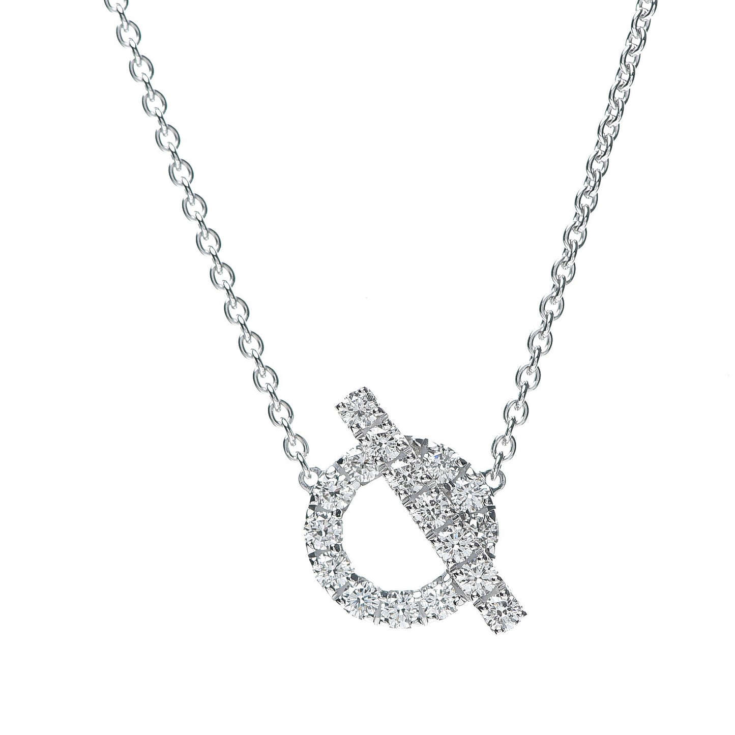 18K White Gold Diamond Finesse Pendant Necklace