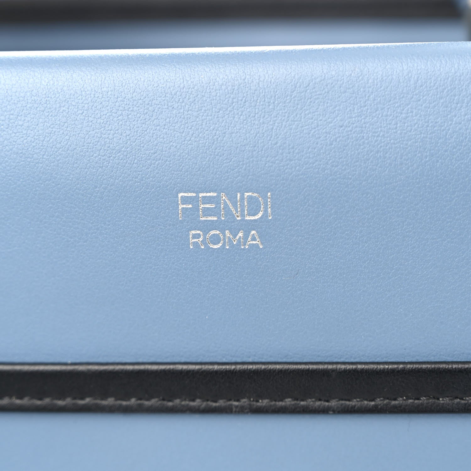 Fendi Vitello Century Opaco F is Fendi Bi-Color Small Runaway Satchel Ceruelo Black 6 of 10