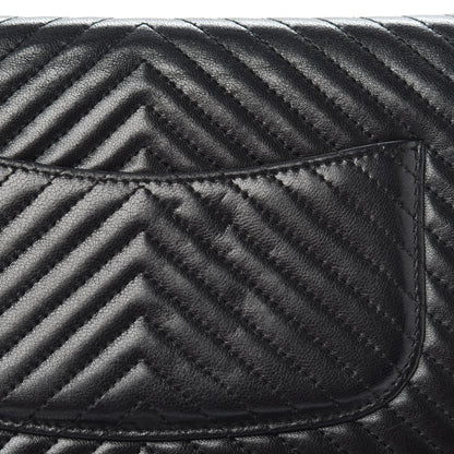 Chanel Lambskin Chevron Quilted Wallet On Chain WOC So Black 9 of 13