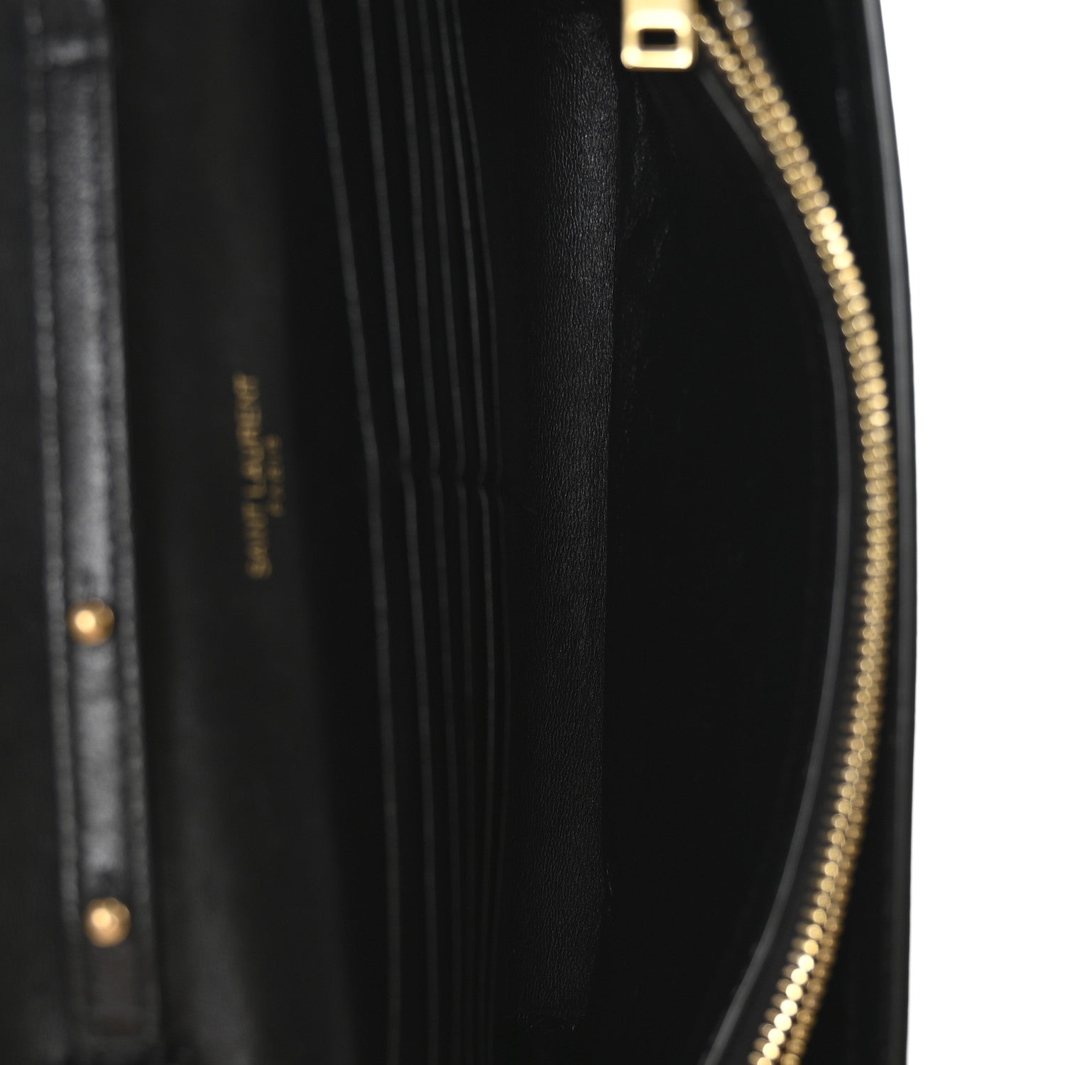 Saint Laurent Smooth Calfskin Tri-Metal Cassandre Wallet On Chain WOC Black 5 of 12