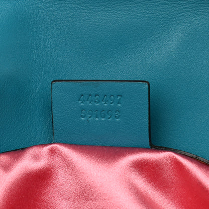 Gucci Velvet Matelasse Small GG Marmont Shoulder Bag Pavone Cyan 8 of 11