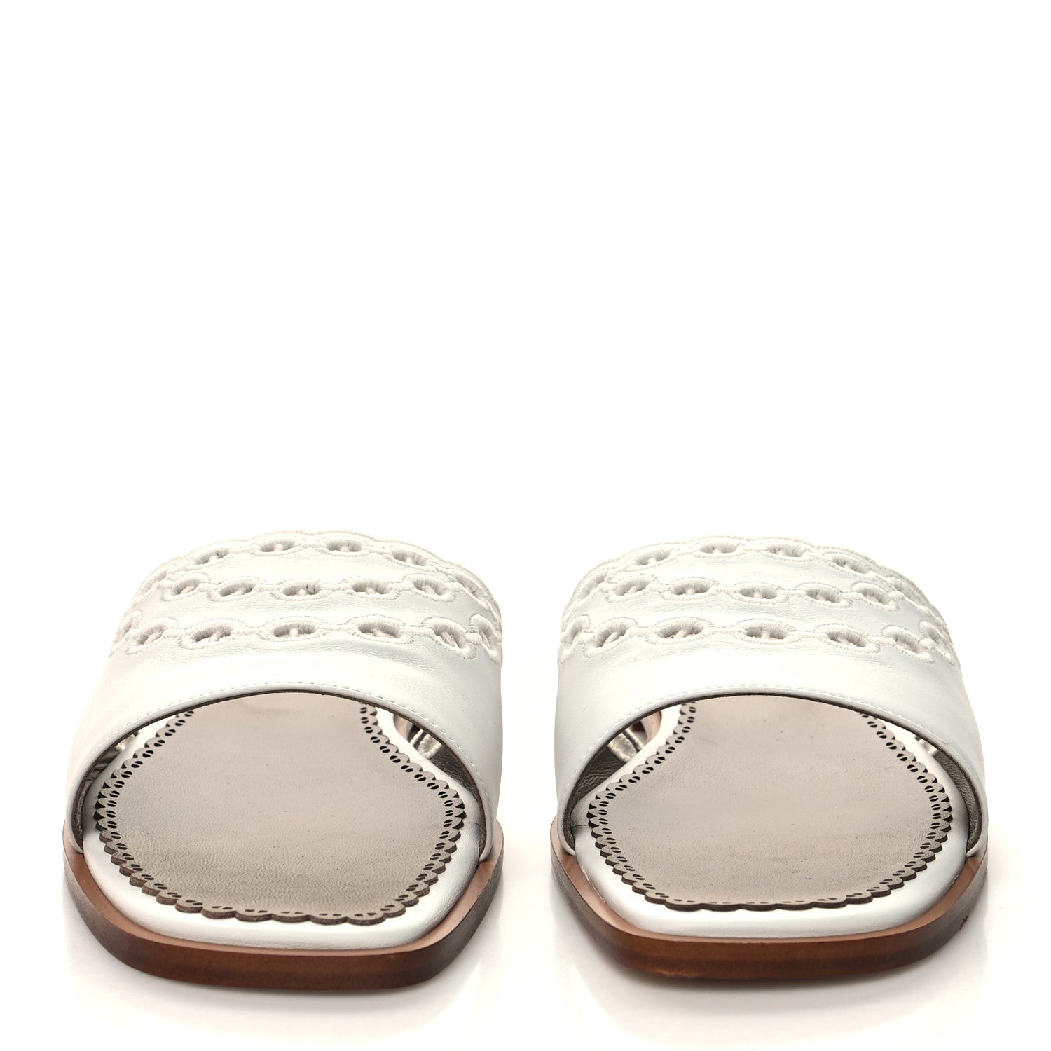 Hermes Calfskin Chaine d'Ancre Gaelle Sandals 39.5 White 2 of 8