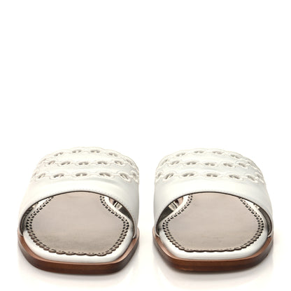Hermes Calfskin Chaine d'Ancre Gaelle Sandals 39.5 White 2 of 8