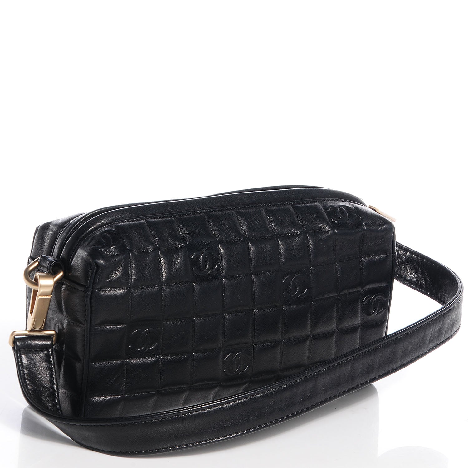 Chanel Lambskin CC Chocolate Bar Shoulder Bag Black 3 of 8