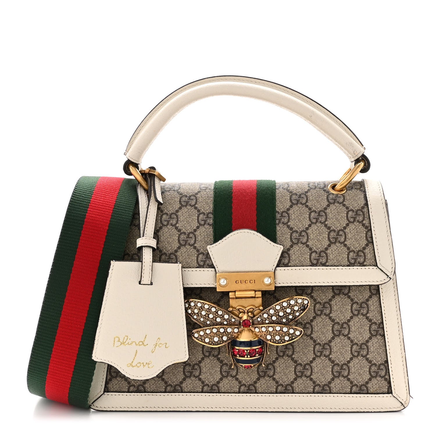 Gucci GG Supreme Monogram Small Queen Margaret Top Handle Bag White 1 of 11