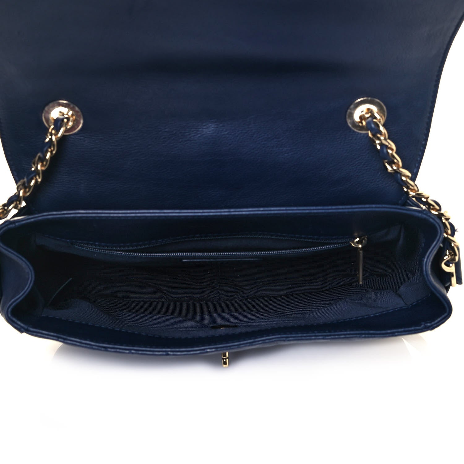 Chanel Calfskin Chevron Quilted Messenger Flap Navy 5 of 20