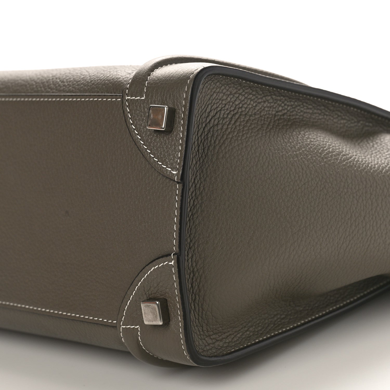 Celine Drummed Calfskin Micro Luggage Souris 8 of 8