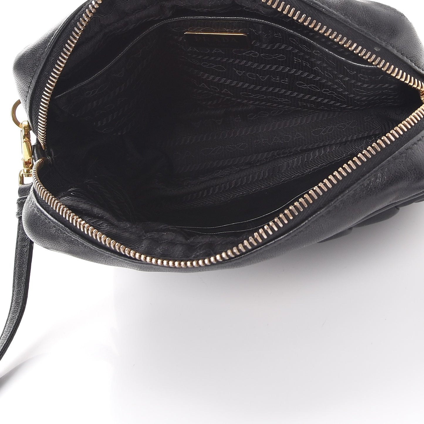 Tessuto Nylon Calf Gaufre Camera Crossbody Nero Black