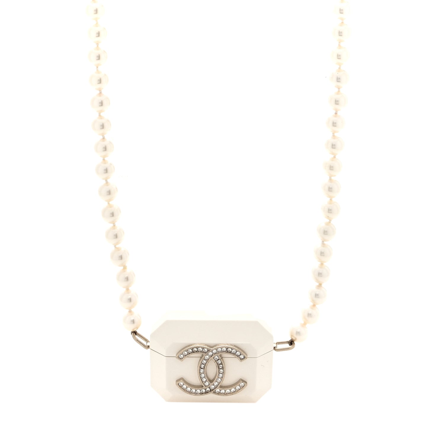Resin Crystal Pearl Airpod Pro Case Necklace Gold White Pearly Black