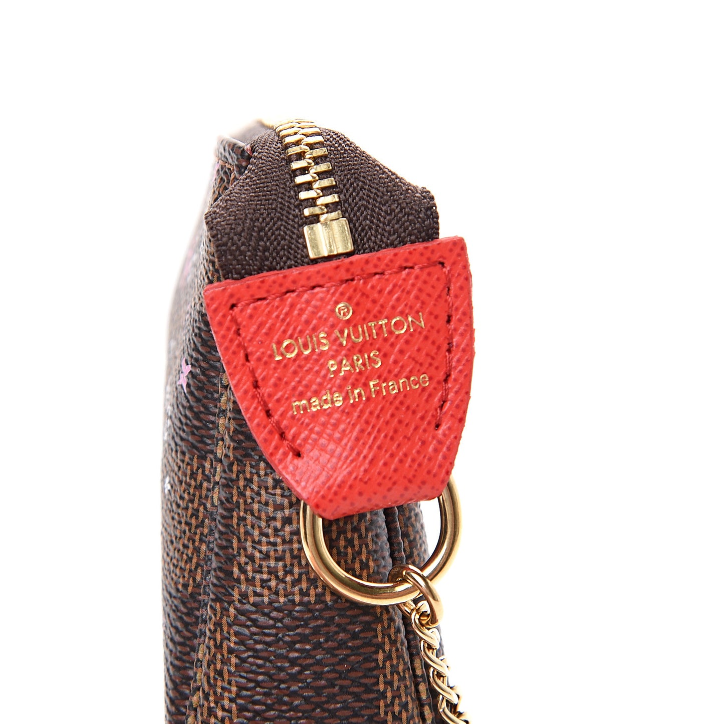 Damier Ebene 2019 Christmas Animation Mini Pochette Accessories Red