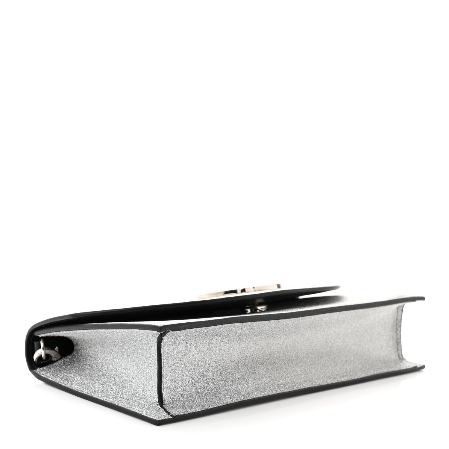 Christian Louboutin Glitter Calfskin Loubi54 Crossbody Clutch Silver 4 of 13
