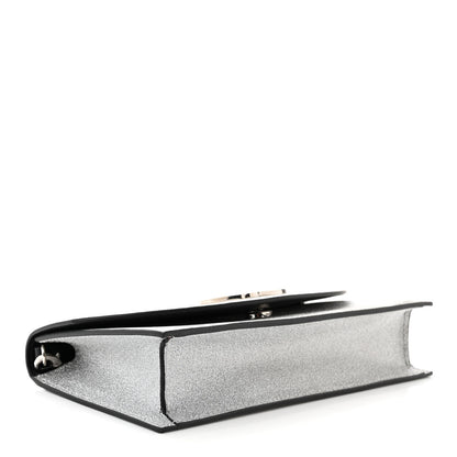 Christian Louboutin Glitter Calfskin Loubi54 Crossbody Clutch Silver 4 of 13