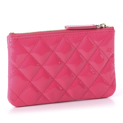 Chanel Patent Quilted Small Cosmetic Case Pink 3 of 8