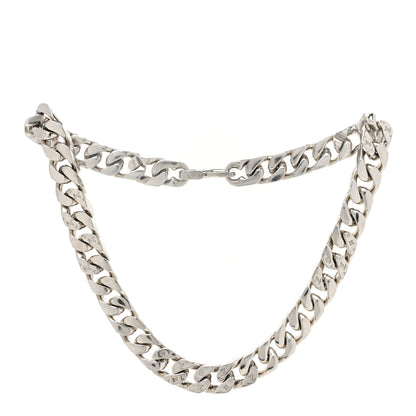 Louis Vuitton Metal Monogram Etched LV Chain Links Necklace Silver 1 of 3