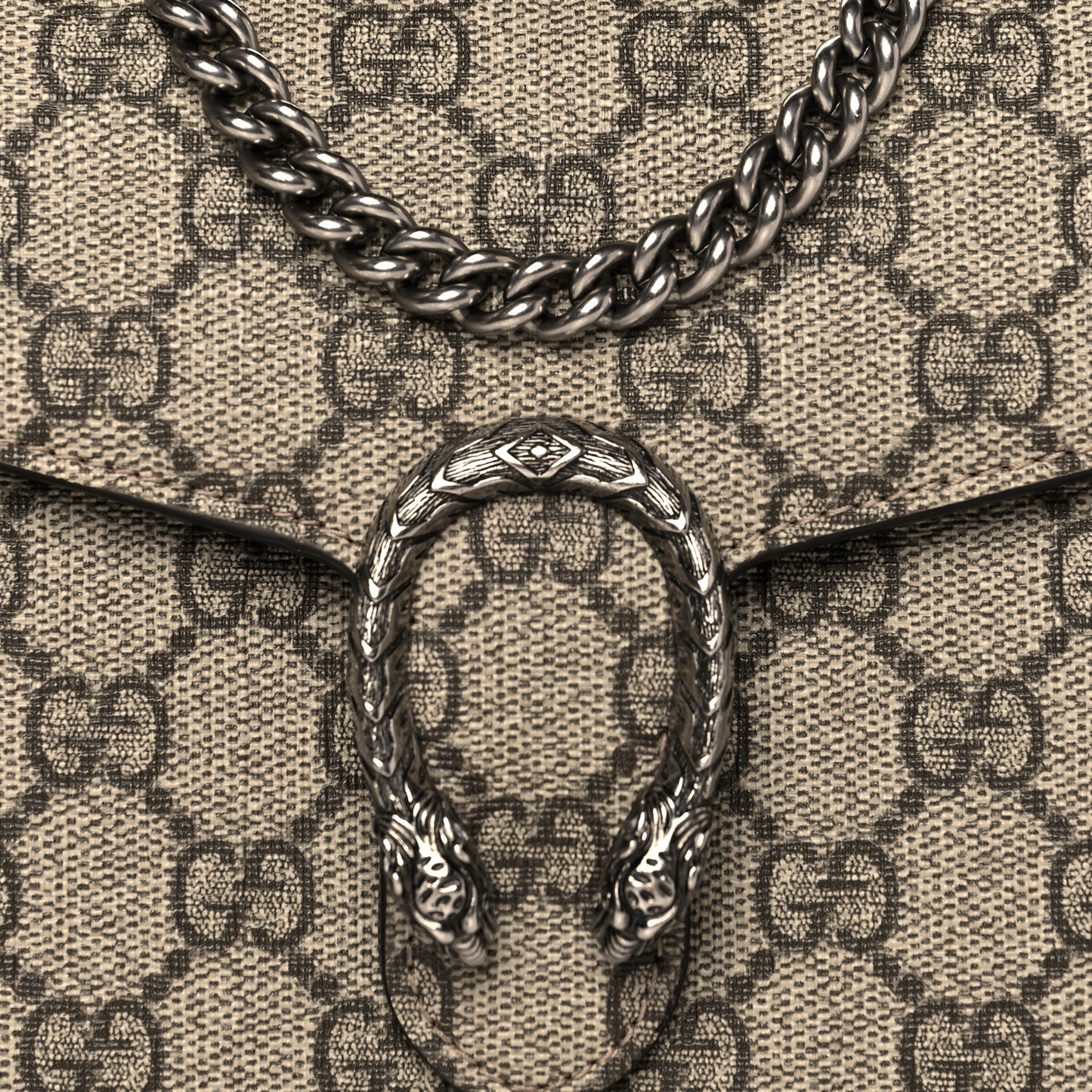 GG Supreme Monogram Mini Dionysus Chain Wallet Beige Taupe