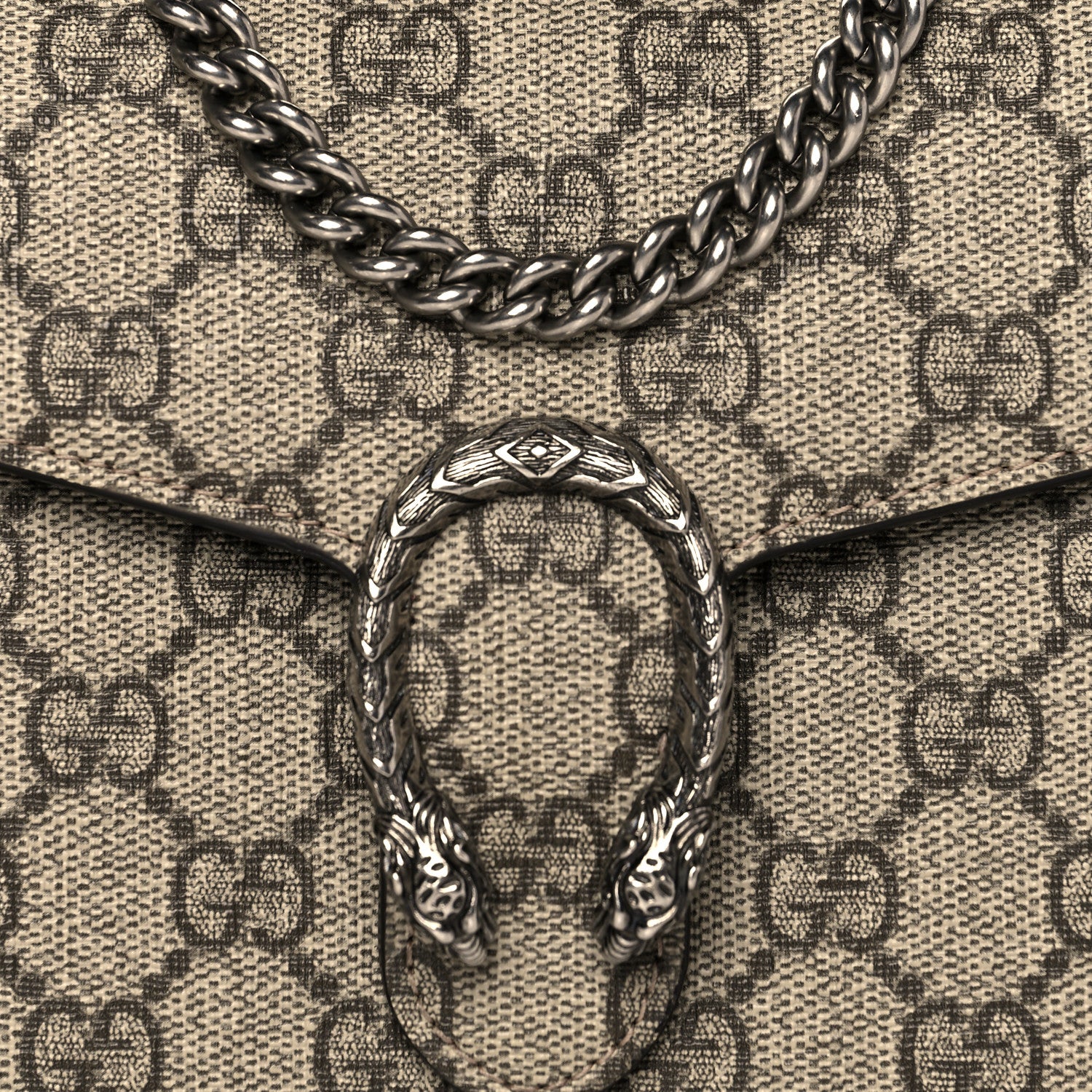 Gucci GG Supreme Monogram Mini Dionysus Chain Wallet Beige Taupe 7 of 12