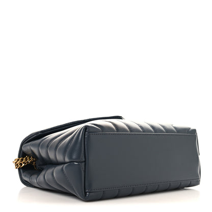 Saint Laurent Calfskin Y Quilted Monogram Small Loulou Chain Satchel Dark Smog 4 of 10