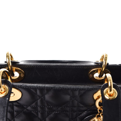 Christian Dior Lambskin Cannage Medium Lady Dior Black 11 of 14