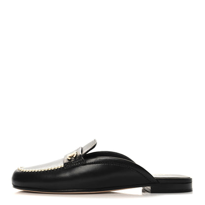 Chanel Lambskin Pearl CC Mules 38 Black 1 of 9