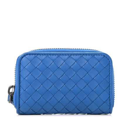 Bottega Veneta Nappa Intrecciato Zip Around Coin Purse Bleuette 1 of 4