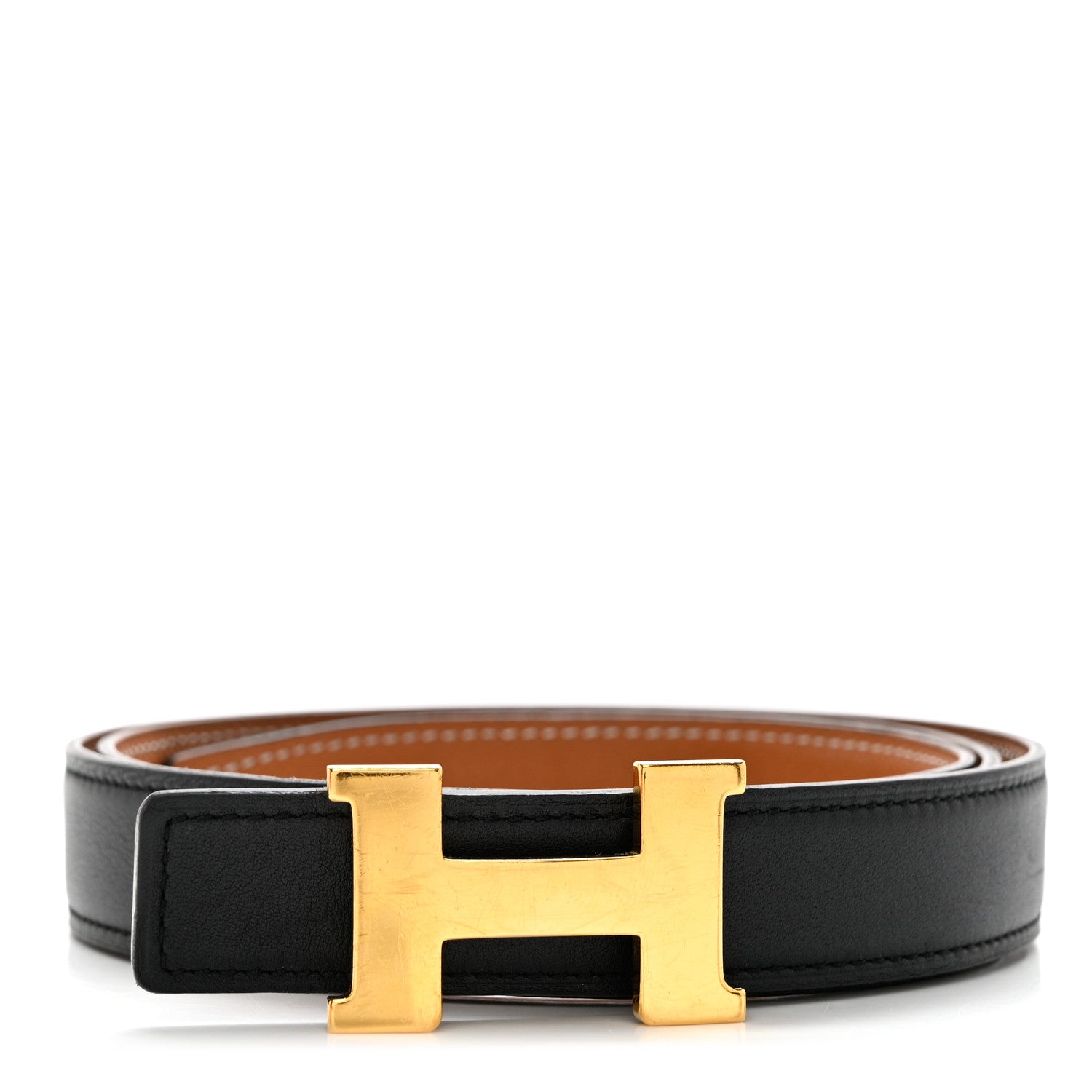 Hermes Box Togo 24mm Mini Constance H Belt 90 36 Black Gold 1 of 5
