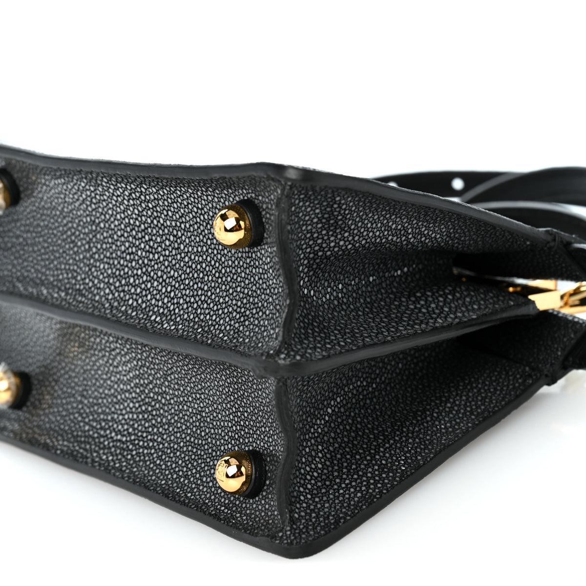 Stingray Shiny Nappa Petite Peekaboo I SEE U Satchel Black